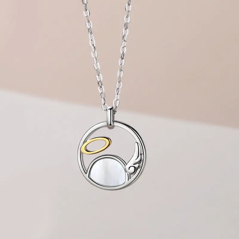 Pair of Devil and Angel matching Necklace Sterling Silver 2022 Cartoon Ring Hollow Couple Necklace Pendant nowadaysfashion