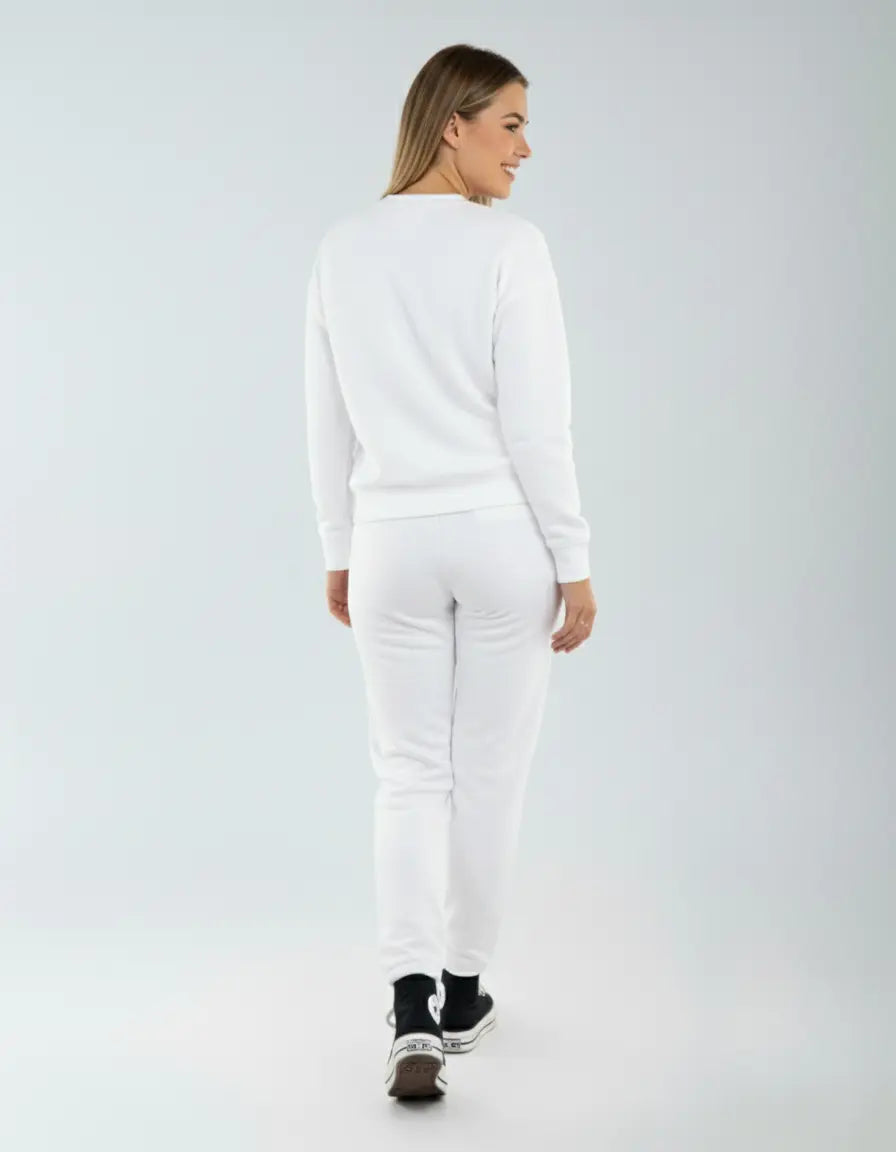 SpectraUSA fleece jogger pants P2005 with elastic waistband and tapered fit, shown in black on a plain background.