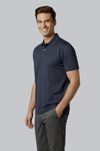 Men's navy UPF 50 Performance Polo shirt by SpectraUSA, featuring a comfortable fit and breathable fabric for outdoor wear.