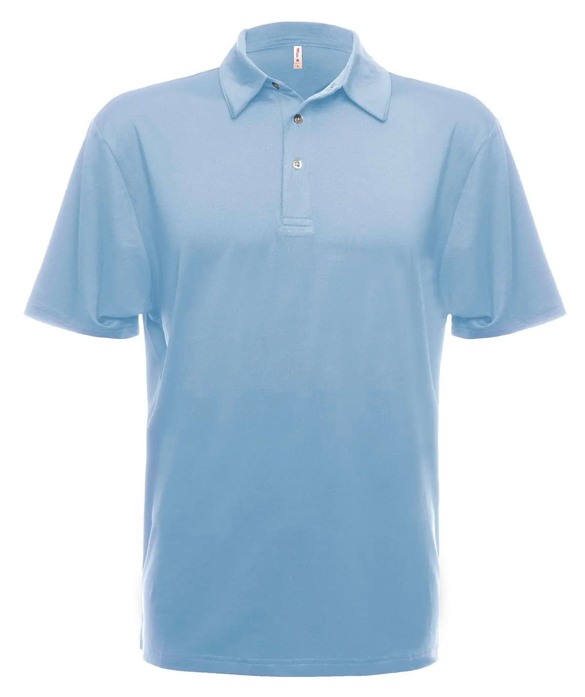 Men's UPF 50 Performance Polo by SpectraUSA in light blue, front view showing breathable fabric and classic polo design.