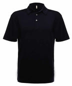Men's navy UPF 50 Performance Polo by SpectraUSA, front view showing breathable fabric and comfortable fit.