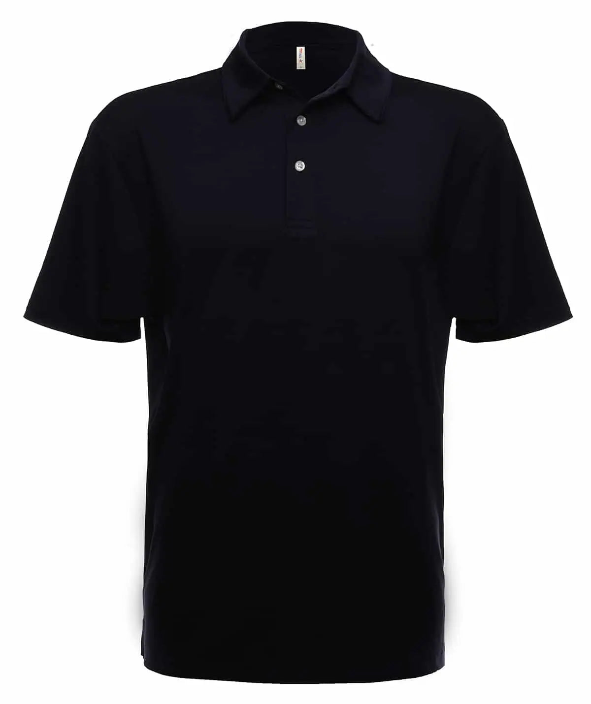 Men's navy UPF 50 Performance Polo by SpectraUSA, front view showing breathable fabric and comfortable fit.