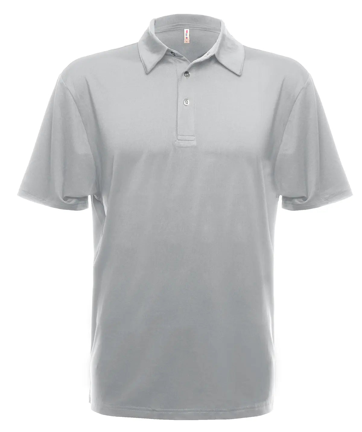 Men's UPF 50 Performance Polo by SpectraUSA in silver, front view showing lightweight fabric and classic polo collar.