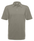 Men's UPF 50 Performance Polo by SpectraUSA in warm grey, front view showcasing breathable fabric and athletic fit.
