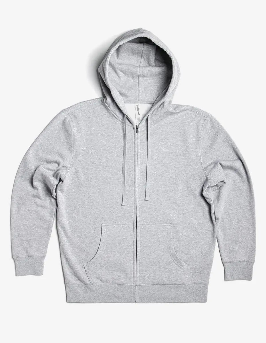 Unisex athletic heather fleece zip hoodie by SpectraUSA, midweight P2008 with full front zipper and comfortable fit.