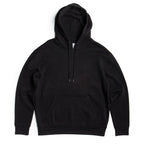 Black men's heavyweight fleece hoodie by SpectraUSA, with a hooded pullover design and comfortable, warm fleece material.