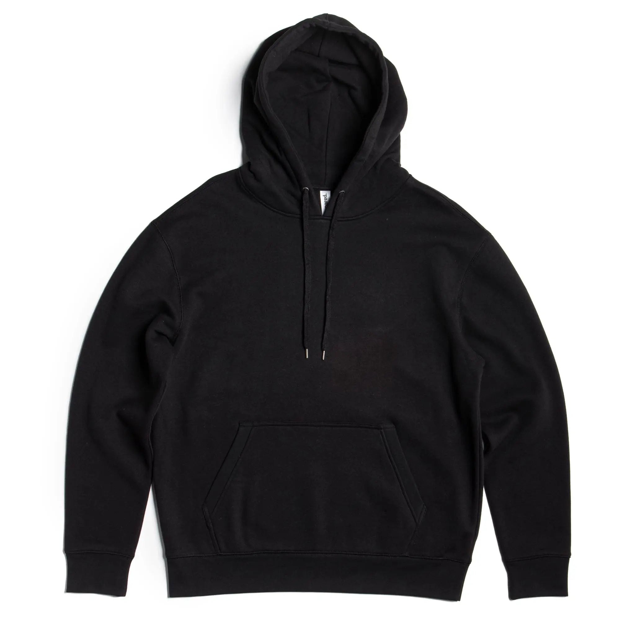 Black men's heavyweight fleece hoodie by SpectraUSA, with a hooded pullover design and comfortable, warm fleece material.