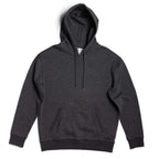 Men's charcoal heather heavyweight fleece hoodie by SpectraUSA, cozy pullover with a hood and front pocket.
