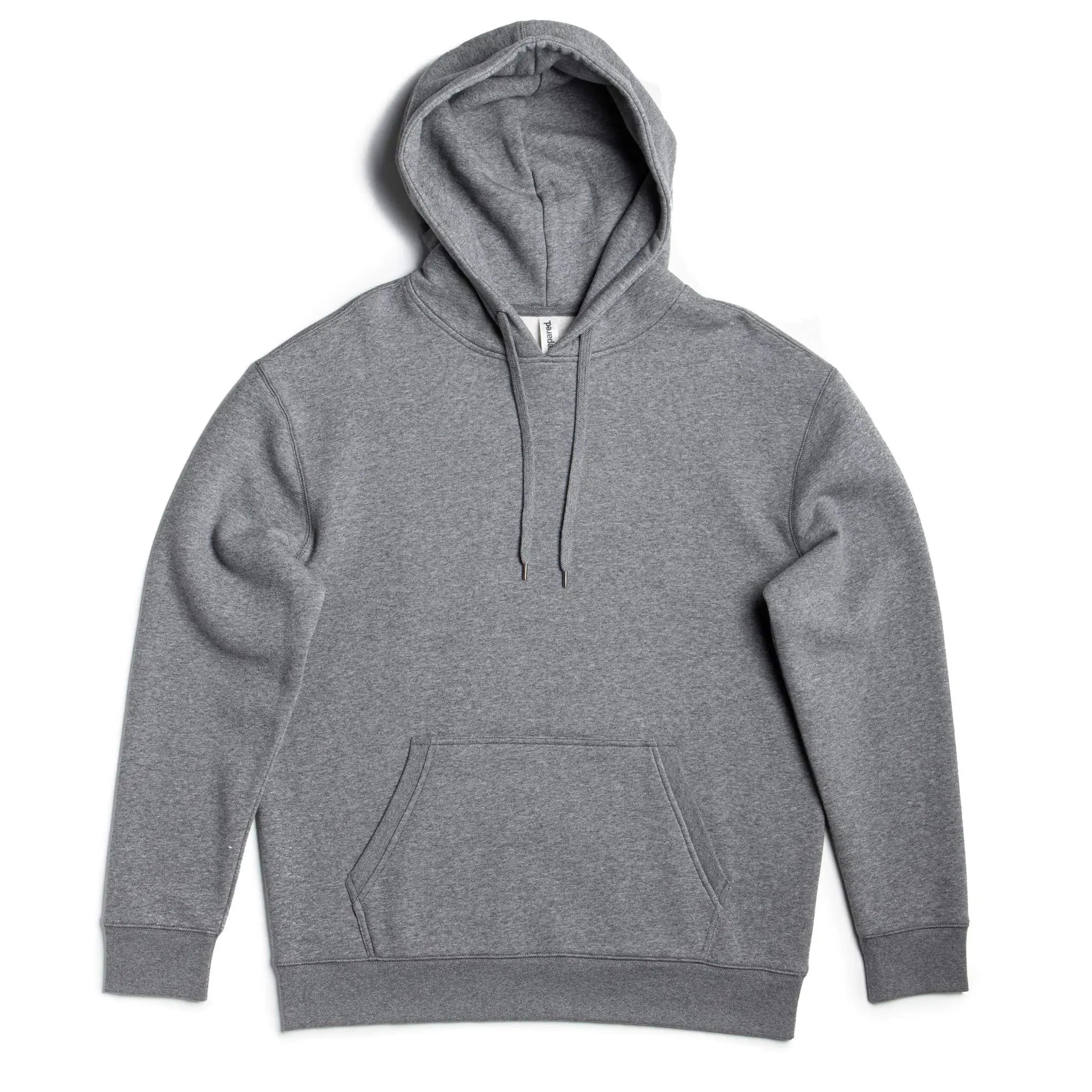 Men's heavyweight fleece hoodie by SpectraUSA in gunmetal heather, featuring a hooded pullover design.