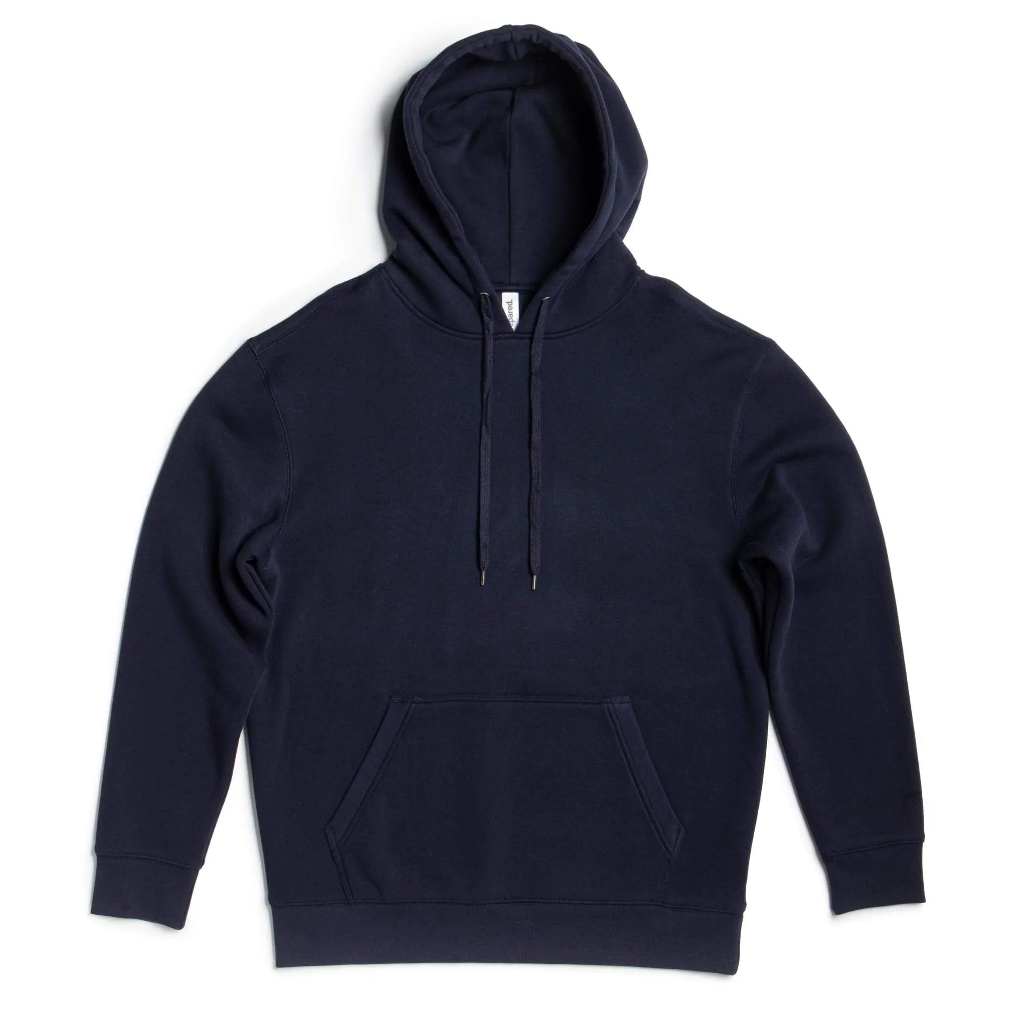 Navy heavyweight fleece hoodie for men by SpectraUSA, featuring a pullover design and a comfortable, warm fit.