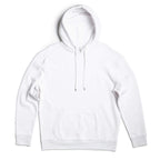 White men's fleece heavyweight hoodie from SpectraUSA with a front pouch pocket and adjustable drawstring hood.