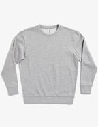 SpectraUSA unisex fleece crew neck sweatshirt in athletic heather, midweight, drop shoulder style, flatlay image.