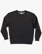 SpectraUSA unisex charcoal heather fleece crew neck sweatshirt with drop shoulder and midweight design, flatlay view.