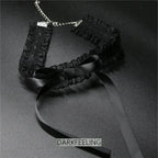 Bowknot Dark Girl Black Lace Choker Necklace Harajuku Punk Gothic Loli Cute Collar nowadaysfashion