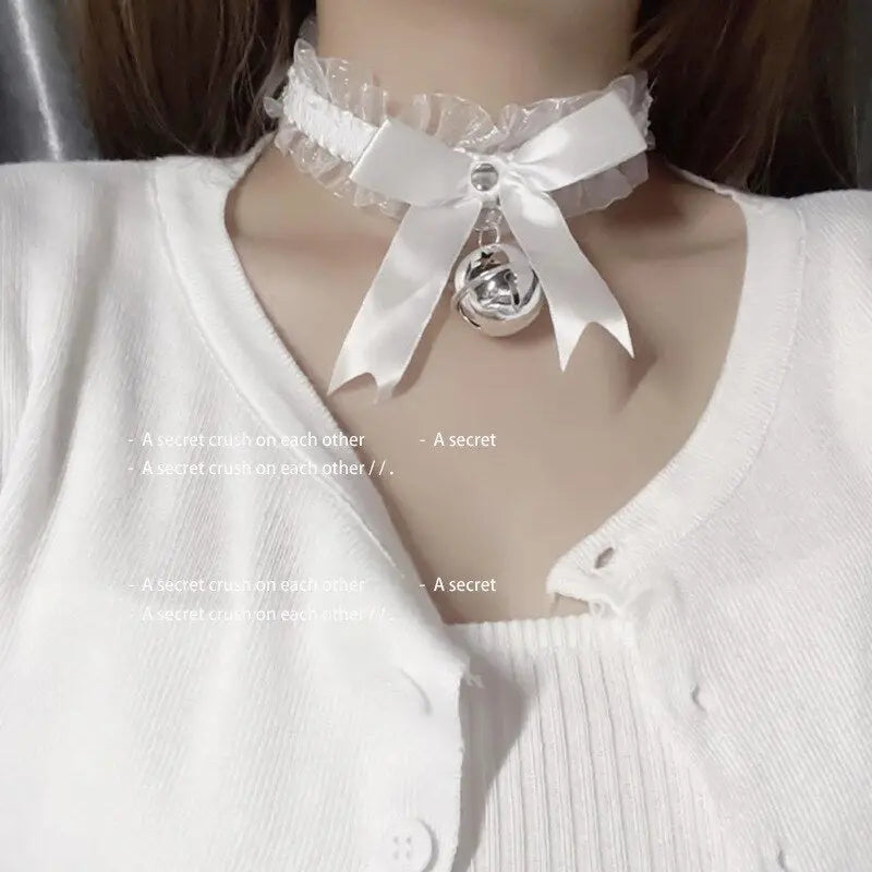 Bowknot Dark Girl Black Lace Choker Necklace Harajuku Punk Gothic Loli Cute Collar nowadaysfashion