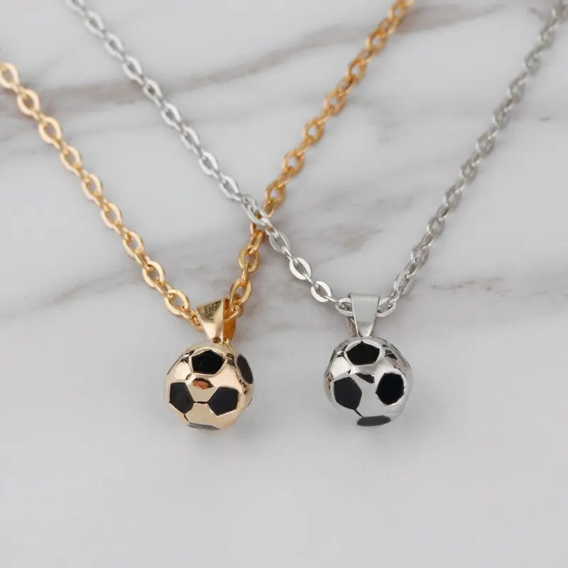 Football Link Chain Soccer Charm Necklace Pendant Gold Color Sport Ball Jewelry nowadaysfashion