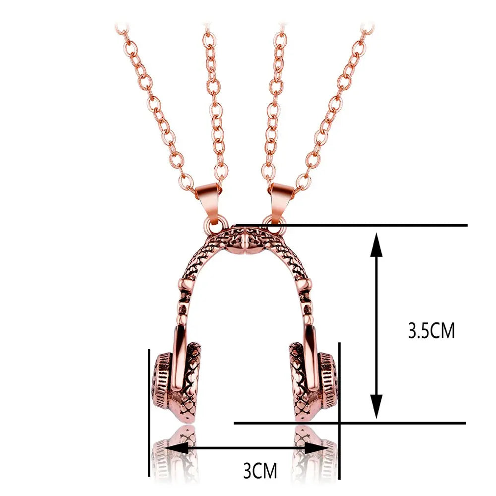 Headset Couple Necklace Magnet Necklaces Personalized Creative jewelry nowadaysfashion