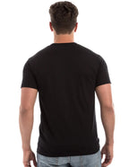 Black men's Retro Ring-Spun Crew Neck T-Shirt by SpectraUSA, showcasing a classic fit and soft fabric.
