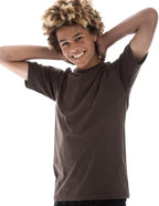 Men's chocolate brown Retro Ring-Spun Crew Neck T-Shirt by SpectraUSA, showing the front view with soft fabric texture.