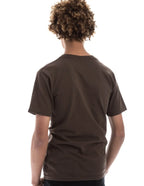 Men's chocolate brown Retro Ring-Spun Crew Neck T-Shirt by SpectraUSA, featuring a classic fit and soft, durable fabric.
