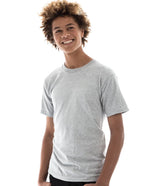Men's heather grey Retro Ring-Spun Crew Neck T-Shirt by SpectraUSA, classic fit and soft fabric.