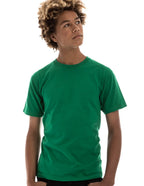 Men's green Retro Ring-Spun Crew Neck T-Shirt by SpectraUSA, showcasing a classic fit and soft cotton fabric.