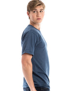 Men's patrol blue crew neck T-shirt by SpectraUSA, classic ring-spun cotton, comfortable casual fit.