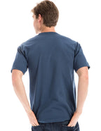 Men's Patrol Blue Retro Ring-Spun Crew Neck T-Shirt by SpectraUSA, classic fit, soft cotton fabric, front view.