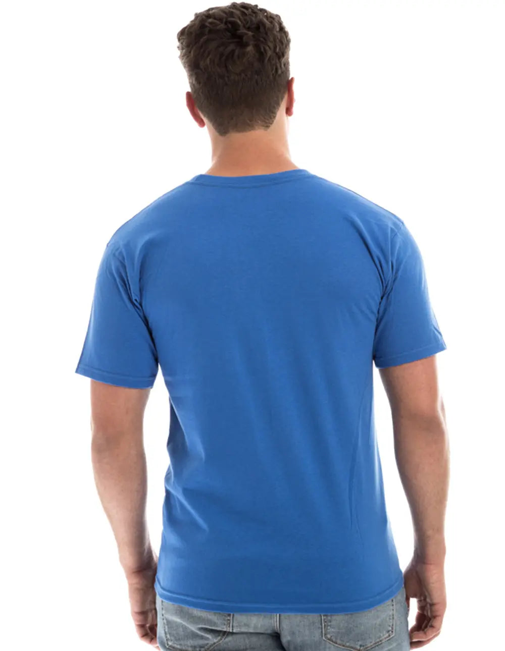 Men's royal blue Retro Ring-Spun Crew Neck T-Shirt by SpectraUSA, showcasing a classic fit and soft fabric.