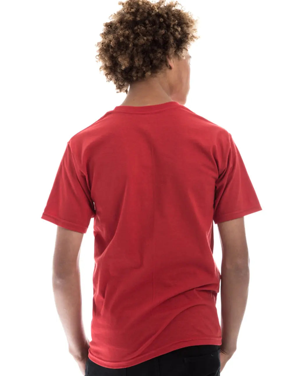 Men's red Retro Ring-Spun Crew Neck T-Shirt by SpectraUSA, featuring a classic fit and soft, durable fabric.