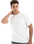 Men's white Retro Ring-Spun Crew Neck T-Shirt by SpectraUSA, showcasing a classic fit and soft fabric.