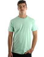 Men's mint green crew neck T-shirt by SpectraUSA, made from soft ring-spun cotton, featuring a classic fit and comfortable design.