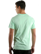 Mint green men's crew neck T-shirt by SpectraUSA, made from soft ring-spun cotton, featuring a classic fit and comfortable design.