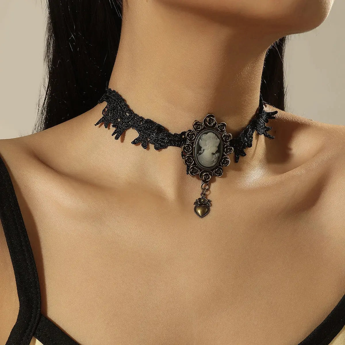 New Punk Gothic PU Leather Choker Chain Heart Buckle Collar Necklace nowadaysfashion
