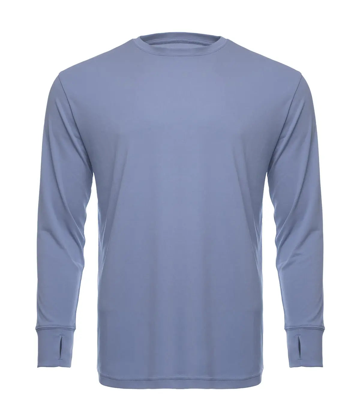 Light blue SpectraUSA UPF 50 performance long sleeve crew shirt displayed from the front.