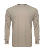 SpectraUSA UPF 50 Performance Crew long sleeve shirt in warm grey, designed for sun protection and active wear.