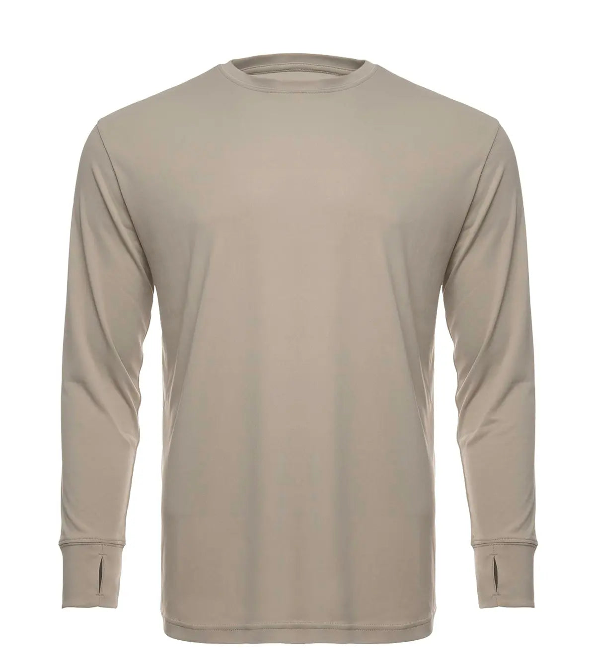 SpectraUSA UPF 50 Performance Crew long sleeve shirt in warm grey, designed for sun protection and active wear.