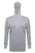 SpectraUSA UPF 50 performance long sleeve hoody with front zipper and metal accents, designed for sun protection and active wear.