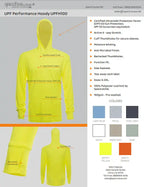 SpectraUSA UPF 50 performance long sleeve hoody, lightweight and breathable, shown in a stylish design for sun protection.