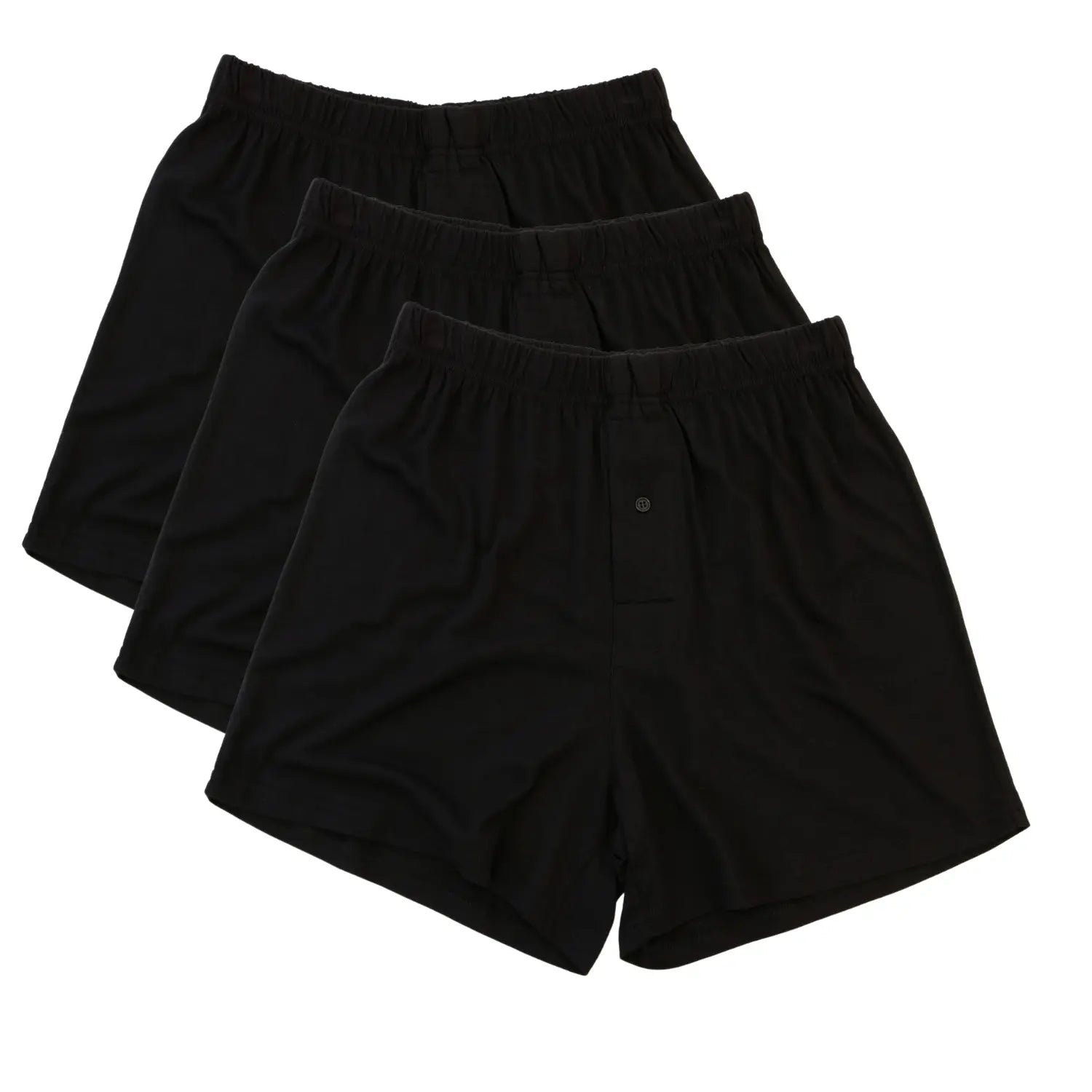 Men's Bamboo Viscose/Cotton Boxer Style Underwear Black Color - 3-pack Spun Bamboo