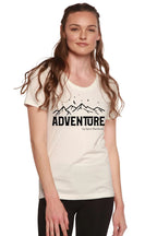 Adventure Printed Women's Bamboo/Cotton Short Sleeve Scoop Neck T-Shirt Spun Bamboo