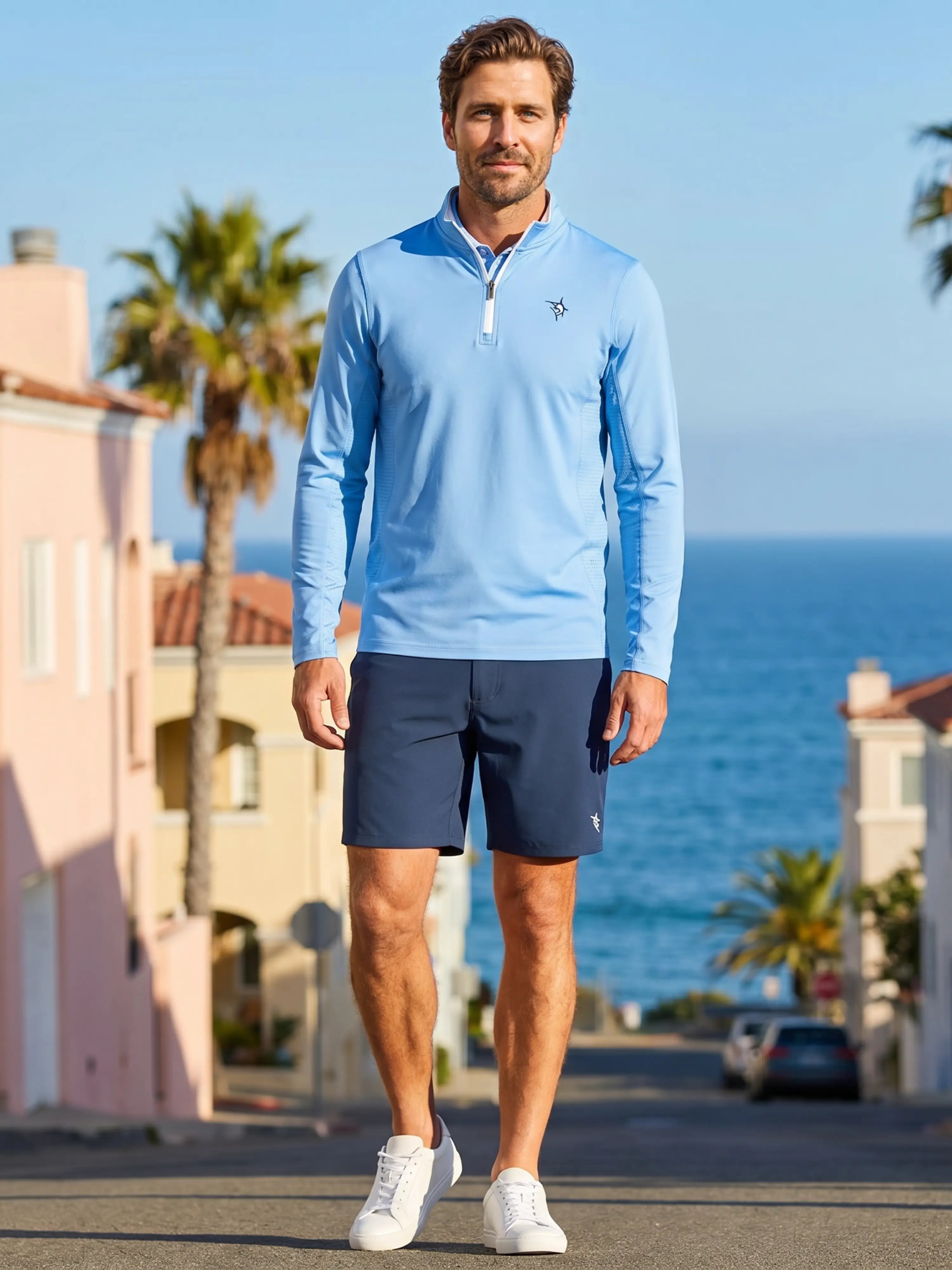 Monterey Performance Quarter Zip White Water Life