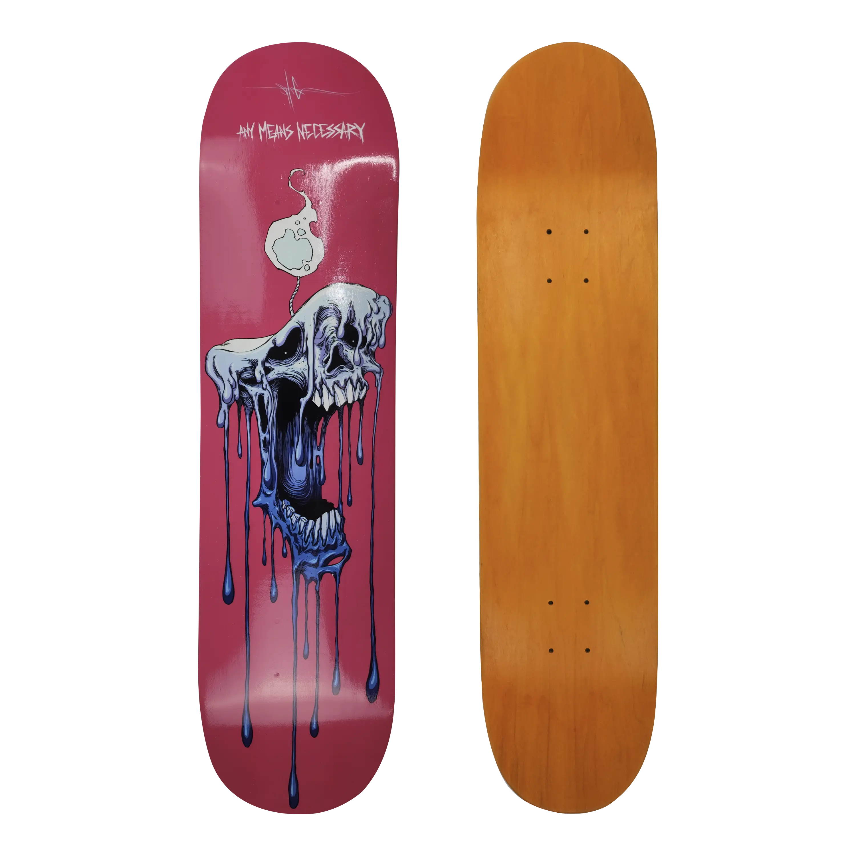 Wicked Out Skateboard Pink Any Means Necessary Clothing