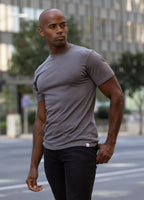 Custom Printed Men's Bamboo Viscose/Organic Cotton Short Sleeve T-Shirt Spun Bamboo
