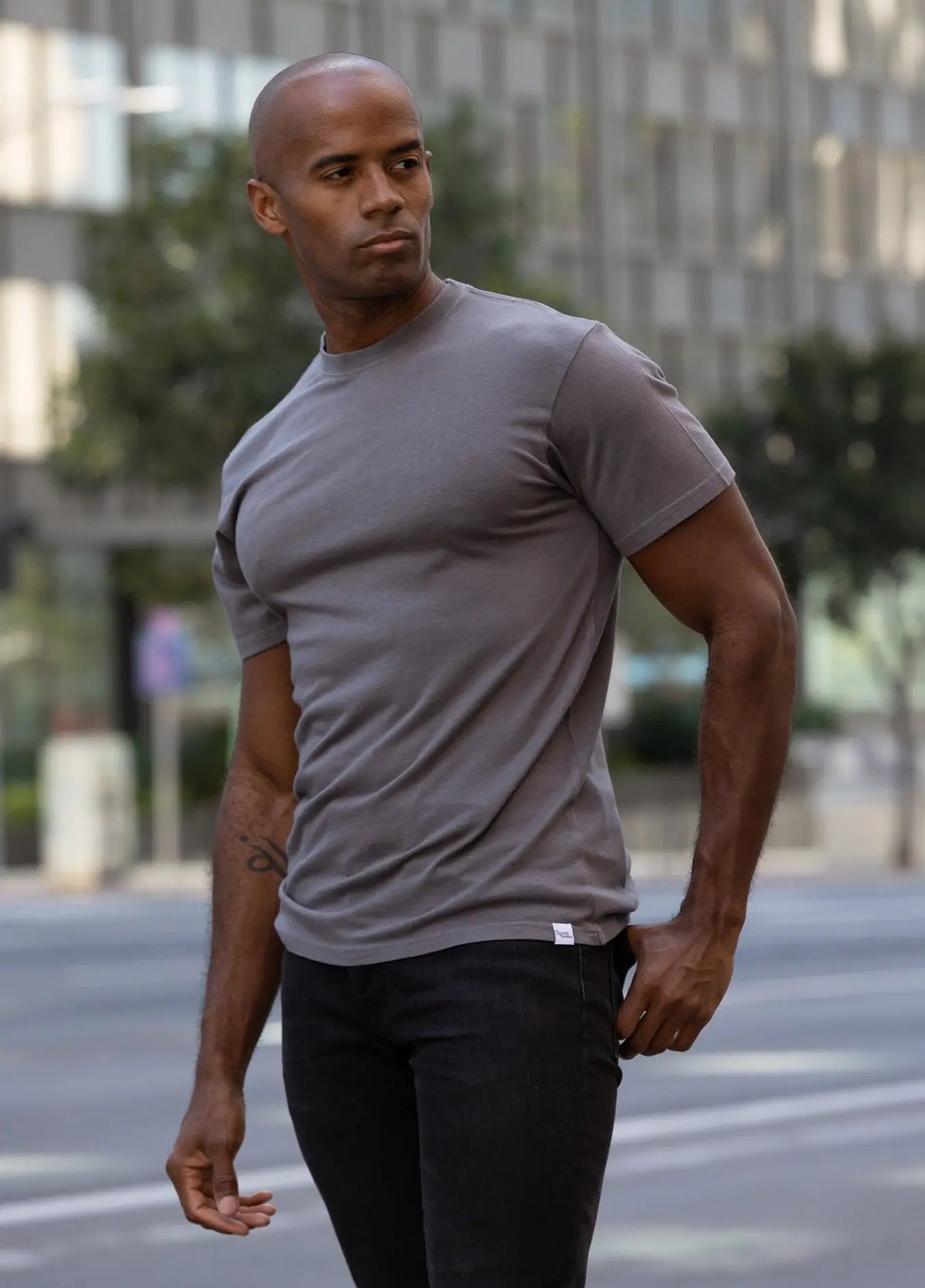 Custom Printed Men's Bamboo Viscose/Organic Cotton Short Sleeve T-Shirt Spun Bamboo