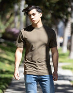 Custom Printed Men's Bamboo Viscose/Organic Cotton Short Sleeve T-Shirt Spun Bamboo
