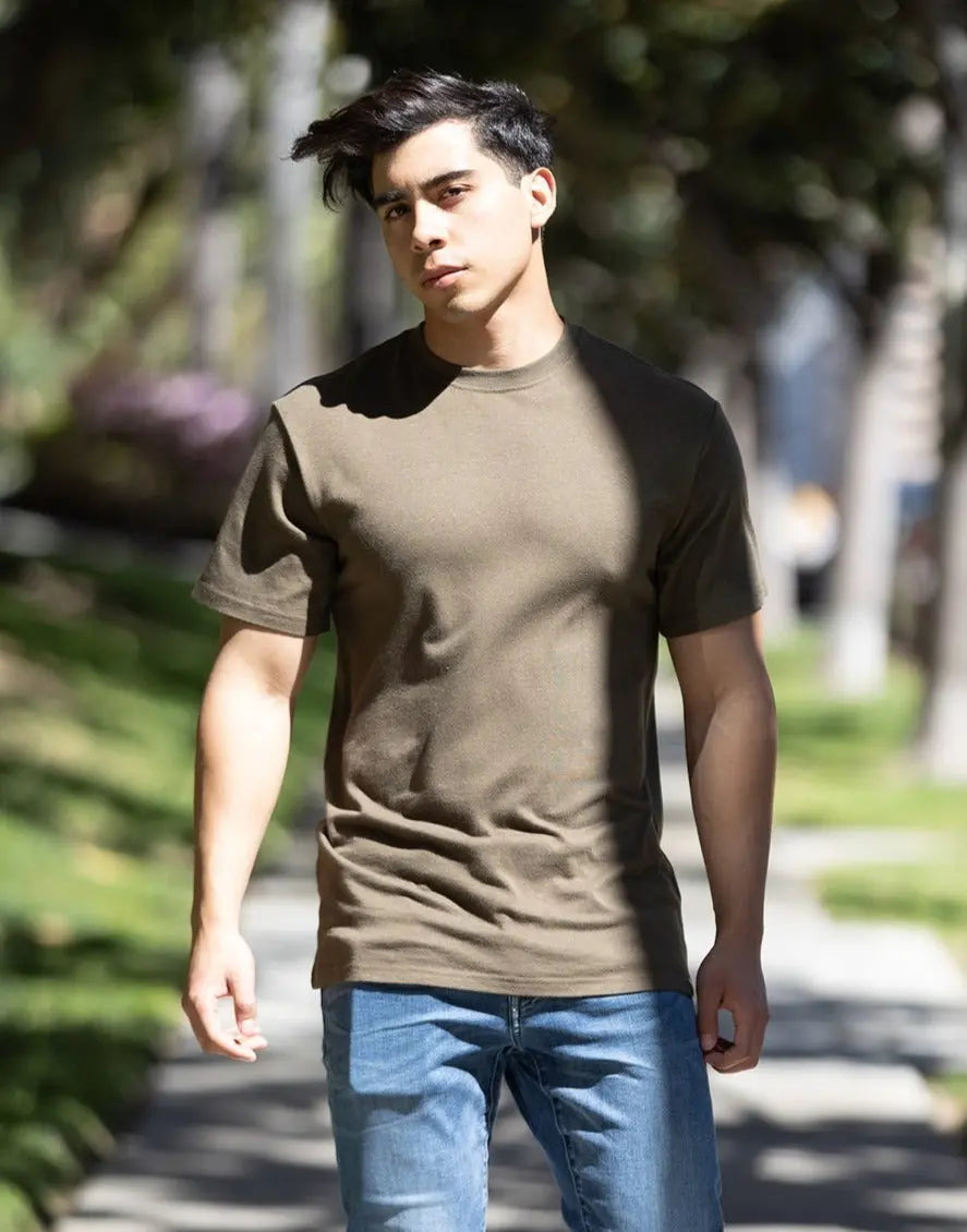 Custom Printed Men's Bamboo Viscose/Organic Cotton Short Sleeve T-Shirt Spun Bamboo