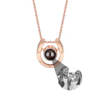 A horseshoe shaped projection necklace with customizable photos Valentine's Day Gift Photo Custom Projection Necklace Simple Hea nowadaysfashion