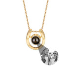A horseshoe shaped projection necklace with customizable photos Valentine's Day Gift Photo Custom Projection Necklace Simple Hea nowadaysfashion