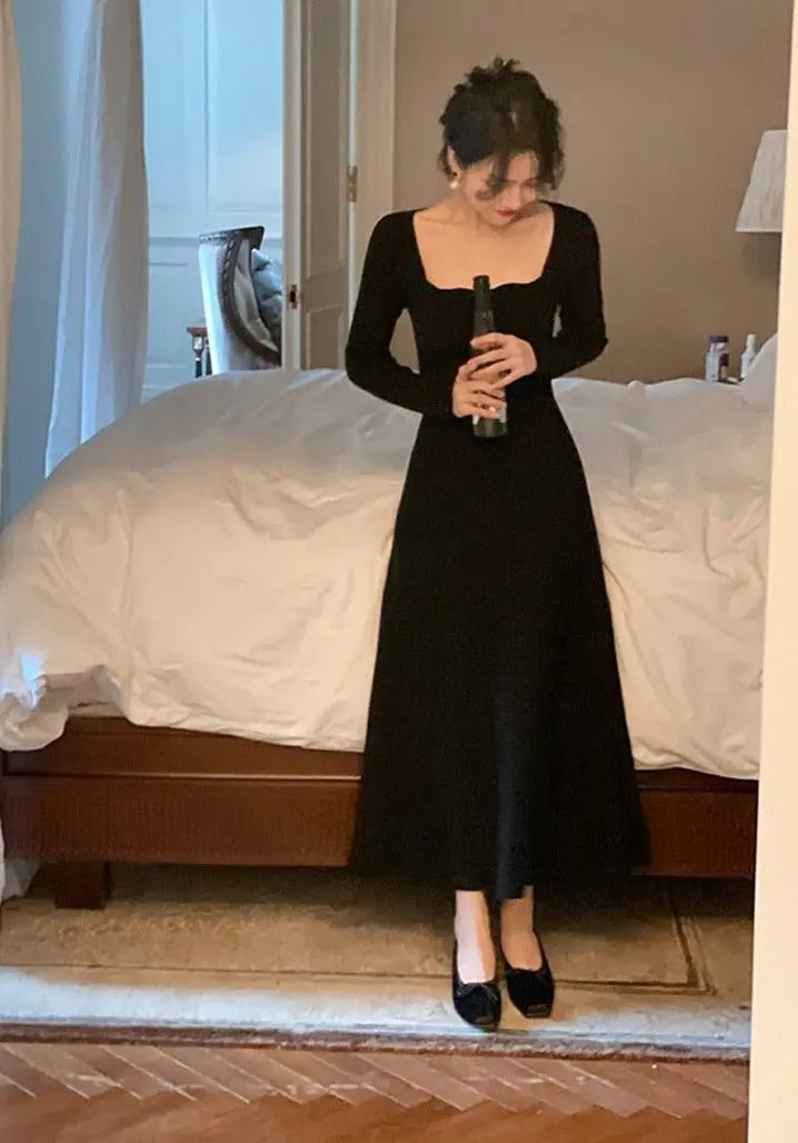 A-line Dress Women Full Sleeve Slim Waist Dress Autumn Winter nowadaysfashion